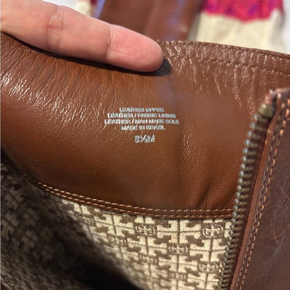 Brown Leather and Canvas Bag